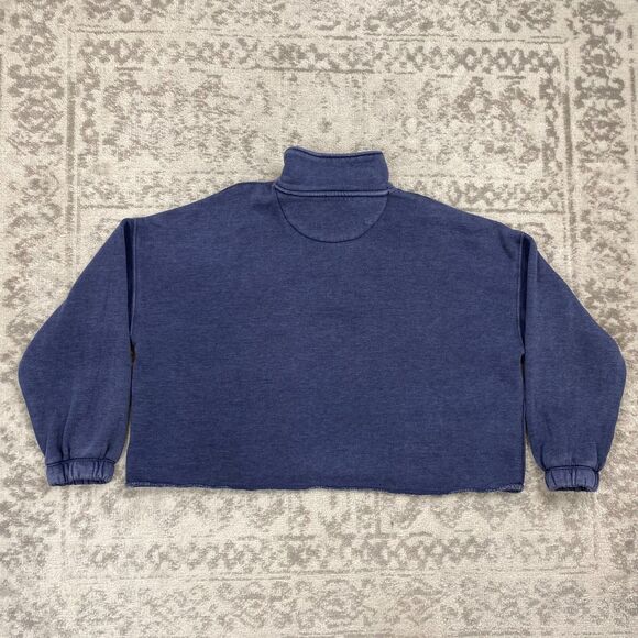 Aerie Shirt Pullover Women's Blue Button Oversized Slouchy Sweater Size Medium - Picture 2 of 5